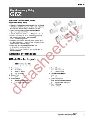 G6Z-1F-A-DC12 datasheet  